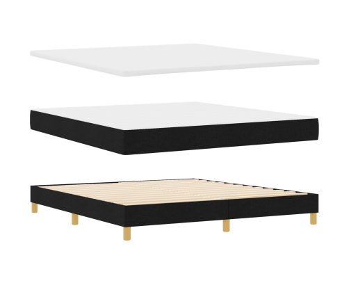 Cama Box Spring  con Colchón Negra 180x200 cm Tela