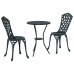Conjunto de bistro de jardín de 3 piezas  Verde de aluminio fundido