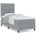 Cama con box spring  con colchón gris claro 90x200 cm tela