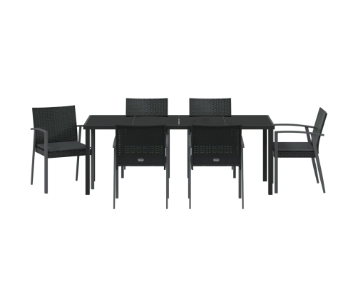Juego de 4 Negro Ratán PE 56.5x57x83 cm Duradero