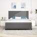Cama Box Spring  con Colchón Gris Claro Súper King Tela de Pana