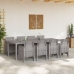Conjunto de Comedor de Jardín de 9 Piezas de Poliratán Gris