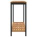 Mesa de Exterior  Natural y Negra 35x110x75 cm de Madera Sólida y Acero
