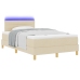 Cama con somier  con colchón y LED crema 120x200 cm tela