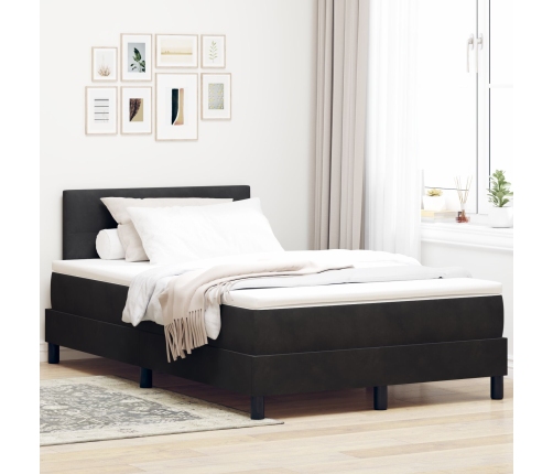 Cama con Box Spring y Colchón  Negro 120x200 cm Terciopelo