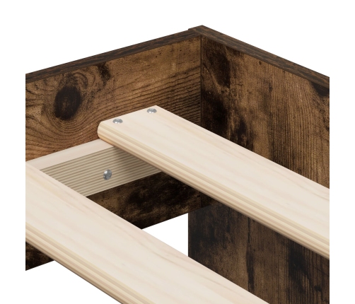 Marco de Cama con Almacenamiento Roble Ahumado Madera Elaborada