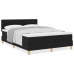 Cama con Somier  con Colchón Negro 160x200 cm Tela