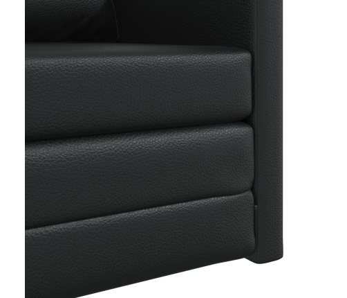 Sillón cama 2 en 1 Negro 74x77x81 cm Cuero Sintético