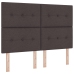 Cama con somier con colchón y LED Marrón oscuro 140x190 cm Tela