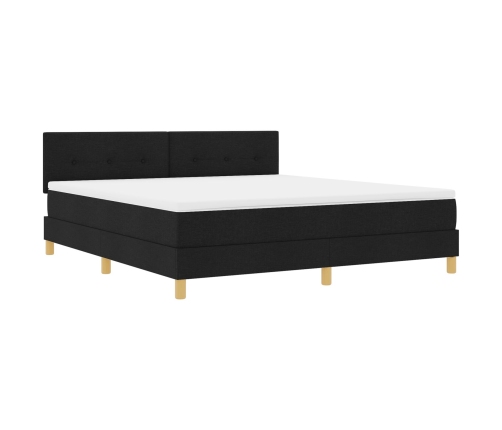 Cama Box Spring  con Colchón Negra 180x200 cm Tela