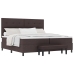 Cama con Box Spring  con Colchón y Banco Marrón Oscuro 200x200 cm Tela