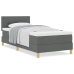 Cama con Box Spring  y colchón gris oscuro 100x200 cm Tela