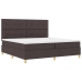 Cama con Box Spring  Marrón Oscuro 200x200 cm Tela
