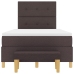Cama Box Spring  con colchón y banco marrón oscuro 120x200 cm de tela