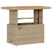 Conjunto de Jardín de Comedor de 3 Piezas con Cojines Beige de Poliratán y Acacia