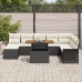 Conjunto de Comedor de Jardín de 9 Piezas con Cojines Negro Poliratán Acacia