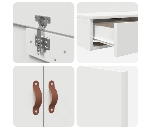 Marco de Cama de Almacenamiento  Blanco Madera Elaborada