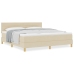 Cama con Box Spring  con Colchón Crema 180x200 cm Tela