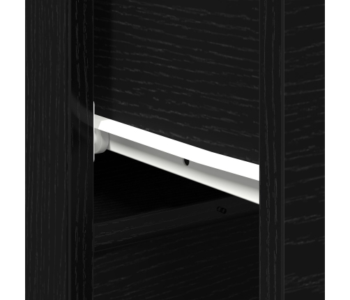 Armario Lateral de Roble Negro 30x30x70 cm Hecho de Madera Ingeniería