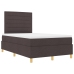 Cama con Somier  con Colchón Marrón Oscuro 120x200 cm Tela
