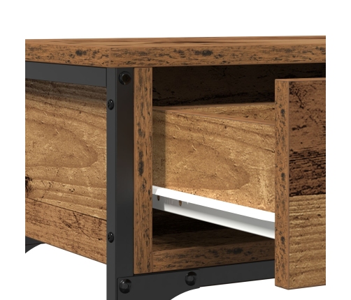 Mesa Consola  Madera Vieja 72,5x25x75 cm Madera de Ingeniería y Acero