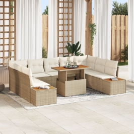 Conjunto de Sofá de Jardín  Conjunto de 6 Beige Ratán