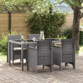Silla de jardín  Conjunto de 4 Gris claro con cojines de crema