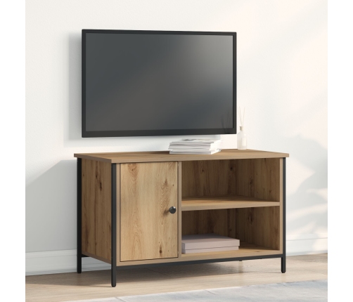 Cabinet de TV  de roble artesanal 80x40x50 cm de madera procesada y acero