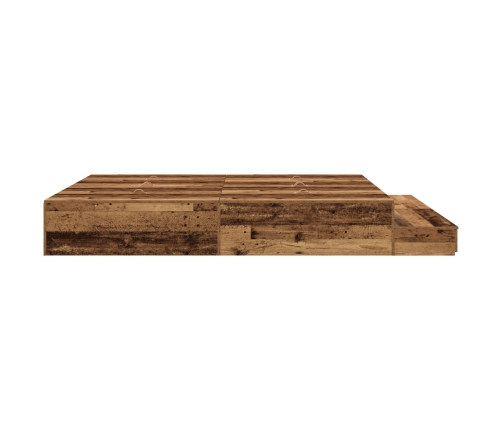 Cama con almacenamiento  Madera antigua 200x200 cm