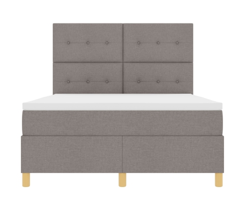 Cama Tapizada  con Colchón Taupe 140x190 cm Tela
