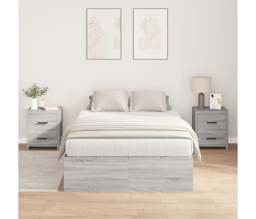 Estructura de Cama de Almacenamiento  Gris Sonoma 120x190 cm