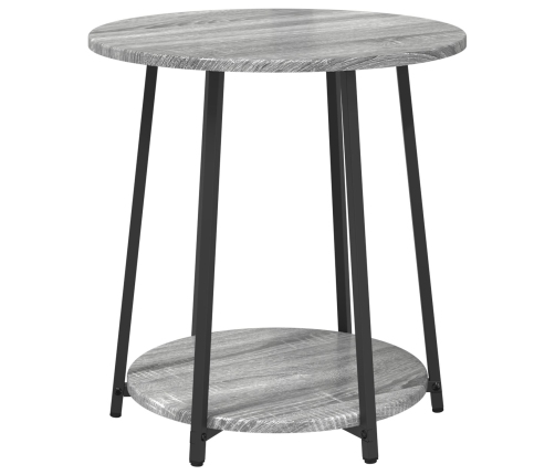 Mesa Lateral  2 pcs Gris Sonoma de Madera y Metal