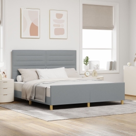 Cama  Gris Claro 180x200 cm de Tela