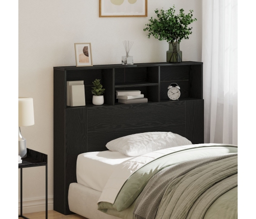 Cabecero  Gabinete Negro Roble 120x19x103.5 cm Madera Elaborada