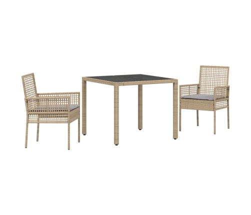Juego de 2 Beige Poliratán 90 x 90 x 75 cm