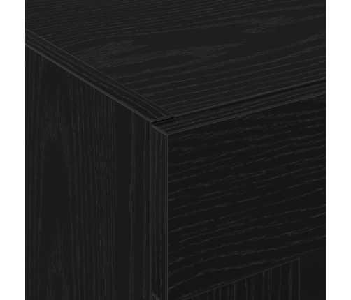 Gabinete Montado en la Pared con Puertas de Vidrio Roble Negro 69.5x34x90 cm