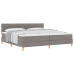 Cama Box Spring  con Colchón Taupe 200x200 cm Tela