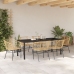 Juego de Comedor de Jardín  de 7 Piezas Marrón Ratan Poliéster