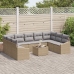 Set de Sofá de Jardín  de 10 Piezas con Cojines Ratán Sintético Beige