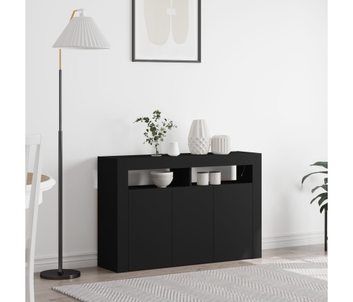 Aparador  Negro Madera Laminada 116 x 30 x 75 cm Aparador