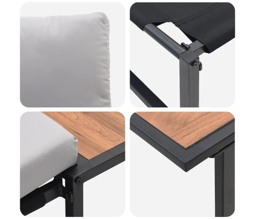Juego de Sofás de Jardín de 2 Piezas con Asiento Individual y Cojines Gris Claro