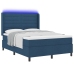 Cama Box Spring  con colchón y LED azul 140x200 cm tela