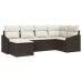 Conjunto de Comedor de Jardín  6 Piezas Marrón Ratán sintético