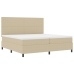 Cama con Somier  con Colchón Beige Claro 200x200 cm Tela de Sarga