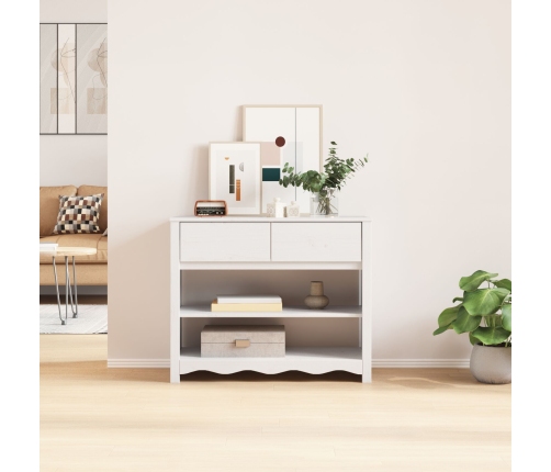 Mesa Consola  ""DRAMMEN"" Blanca 89,5x37x73 cm Madera Sólida de Pino