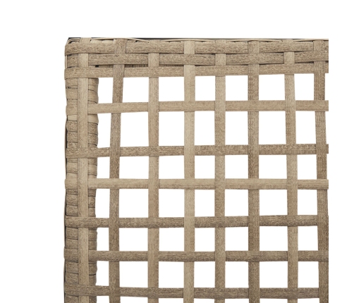 sillas de jardín  2 pcs con cojines beige de ratán