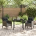 Set de Comedor de Jardín de 3 Piezas con Cojines Gris Poliratán