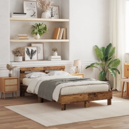 Armazón de Cama de Madera Elaborada Madera Vieja Madera
