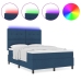 Cama Box Spring con Colchón & Luz LED Azul 160x200 cm Tela