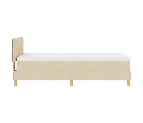 Cama con Somier y Colchón Crema 90x200 cm Tela